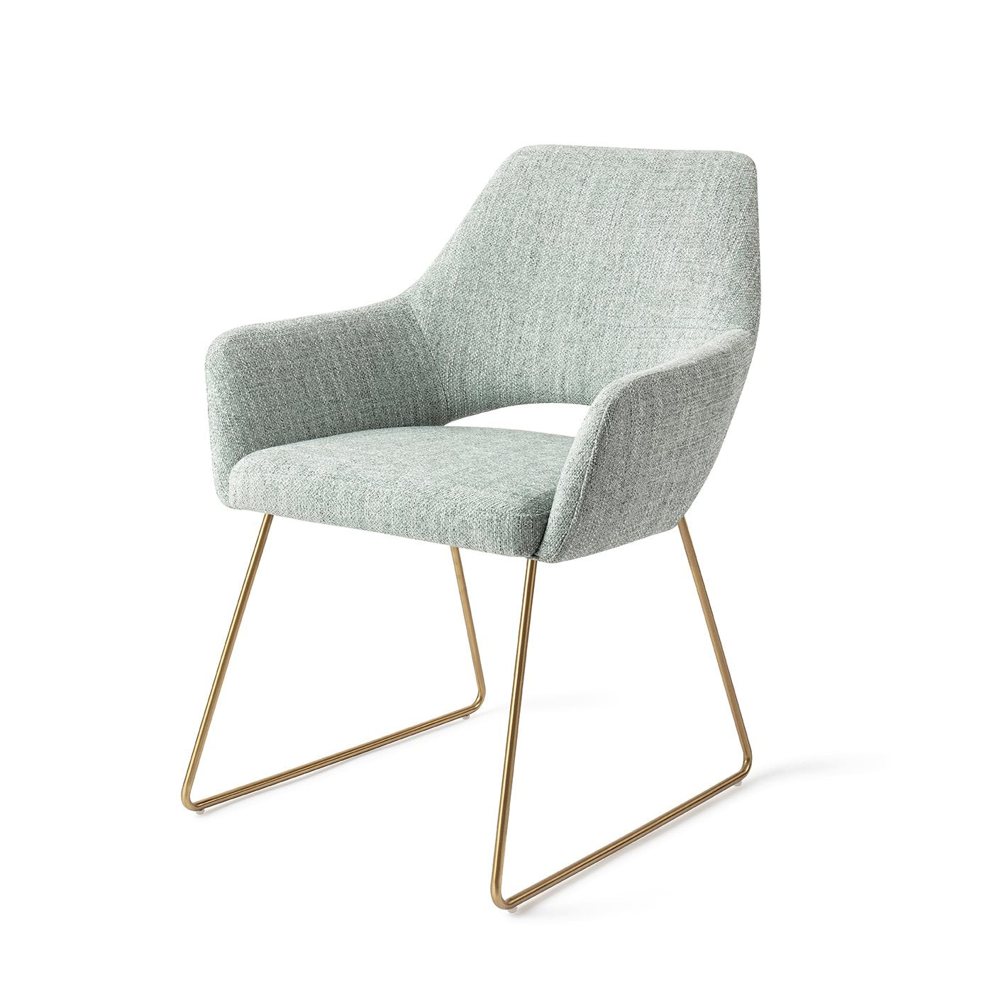 Yanai Dining Chair Soft Sage Slide Gold