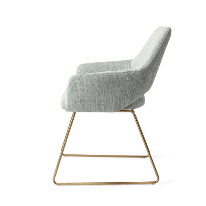 Yanai Dining Chair Soft Sage Slide Gold