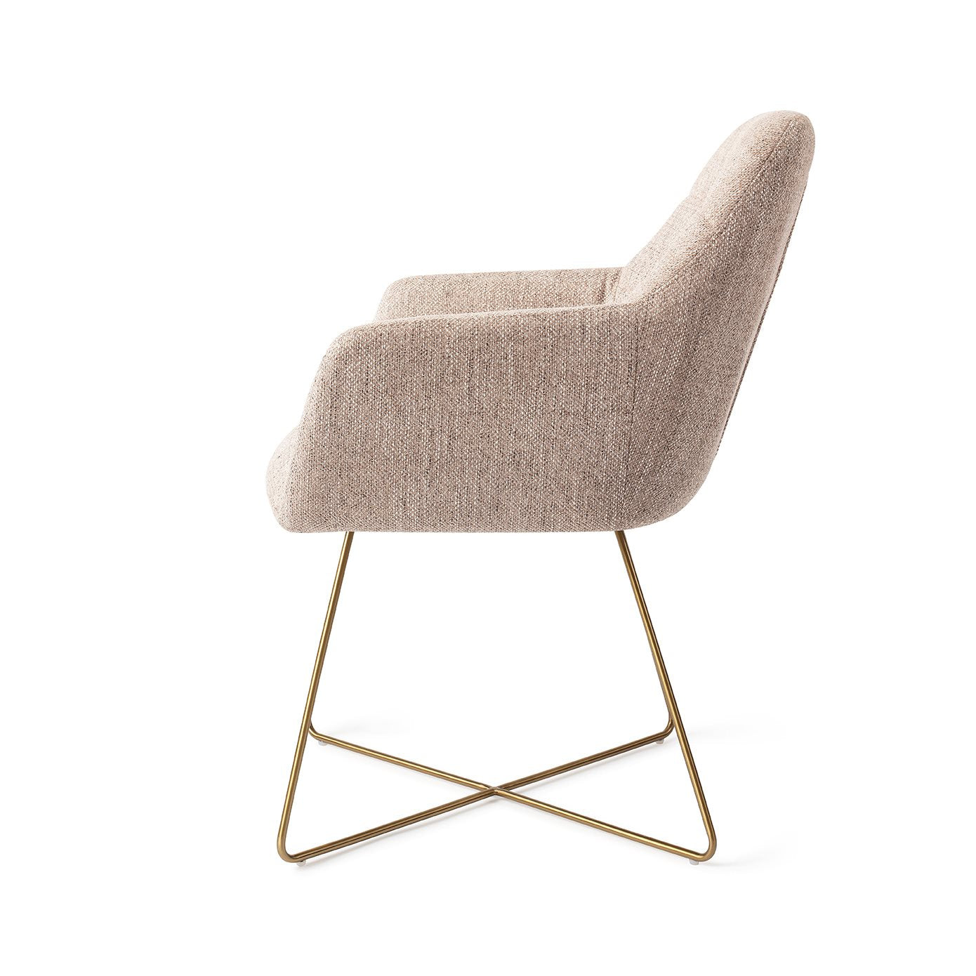 Noto Dining Chair Biscuit Beach Cross Gold