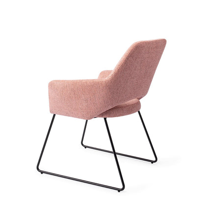 Yanai Dining Chair Pink Punch Slide Black
