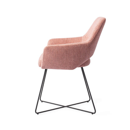 Yanai Dining Chair Pink Punch Cross Black