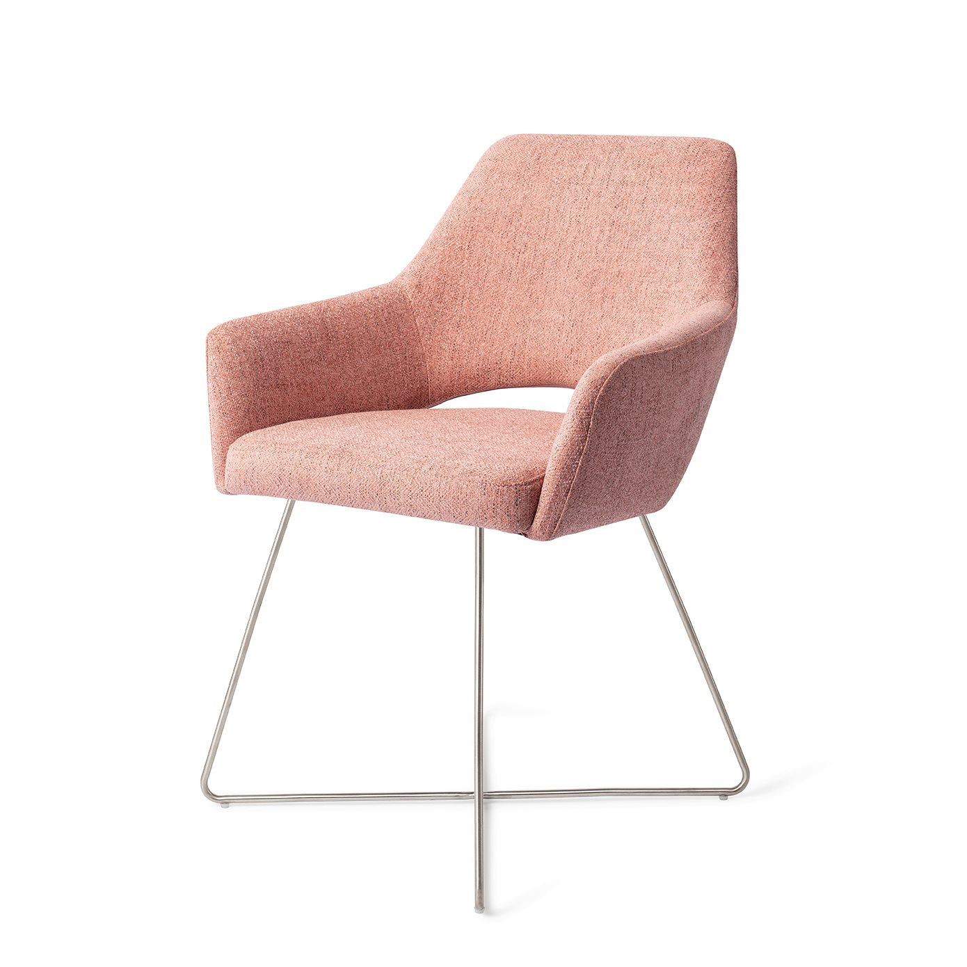 Yanai Dining Chair Pink Punch Cross Steel