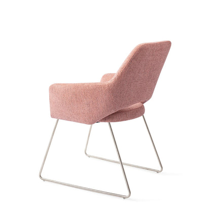 Yanai Dining Chair Pink Punch Slide Steel