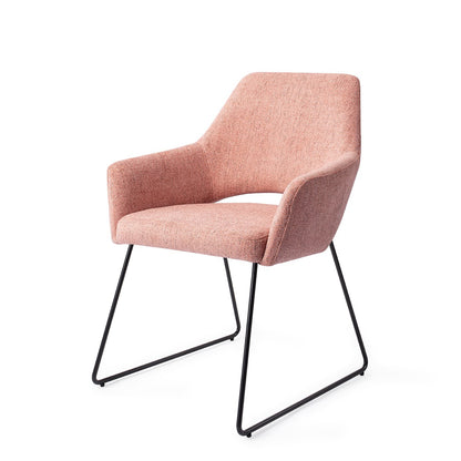 Yanai Dining Chair Pink Punch Slide Black