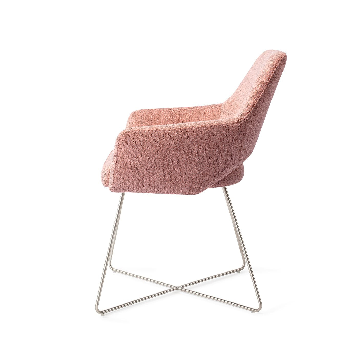 Yanai Dining Chair Pink Punch Cross Steel