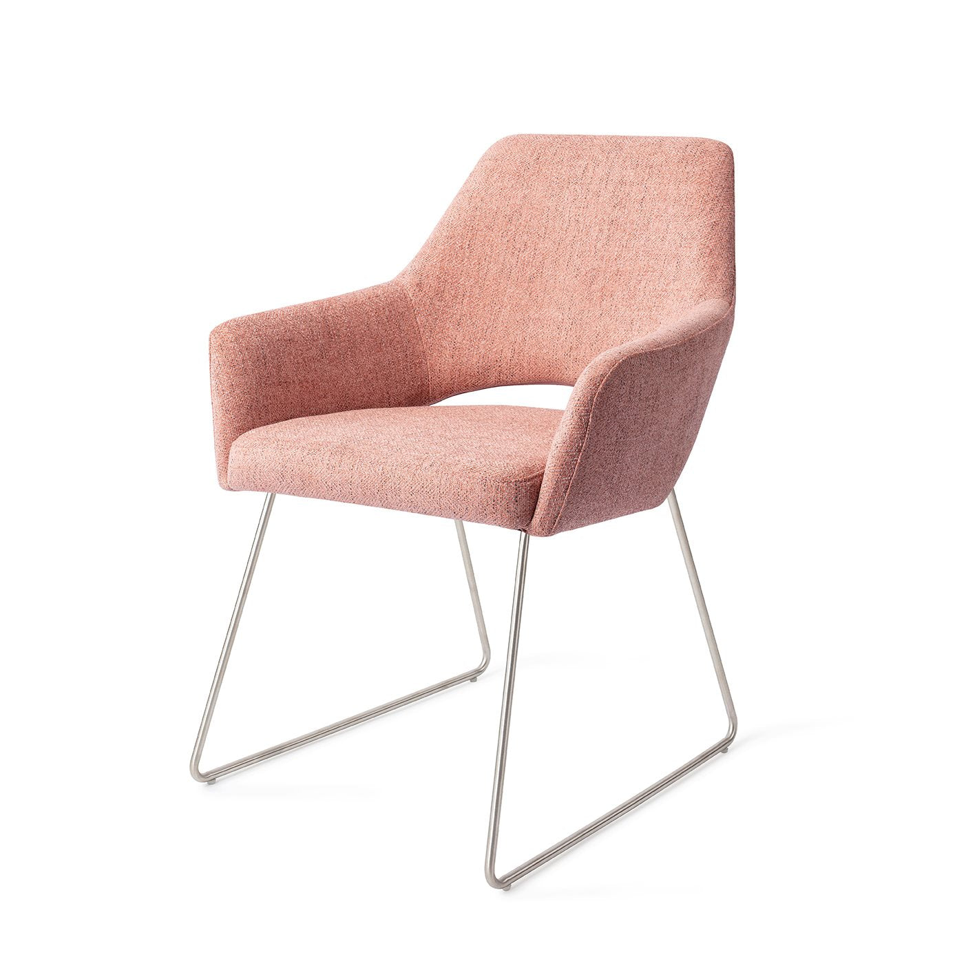 Yanai Dining Chair Pink Punch Slide Steel