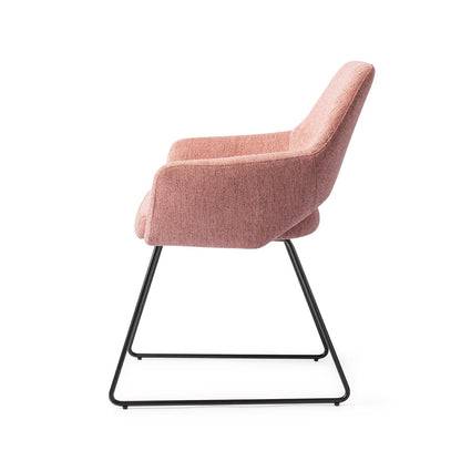 Yanai Dining Chair Pink Punch Slide Black