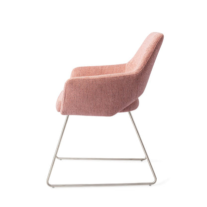 Yanai Dining Chair Pink Punch Slide Steel
