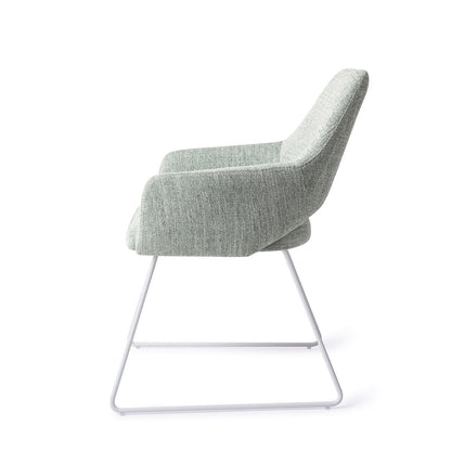 Yanai Dining Chair Soft Sage Slide White