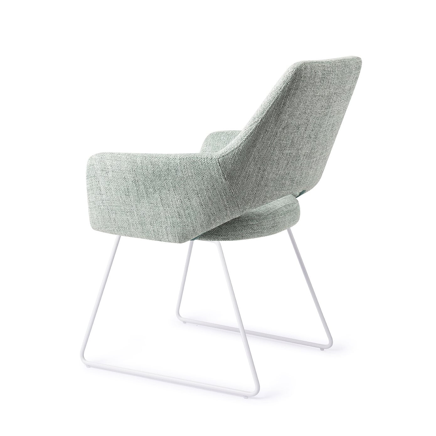 Yanai Dining Chair Soft Sage Slide White