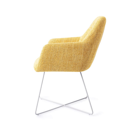 Noto Dining Chair Bumble Bee Cross White