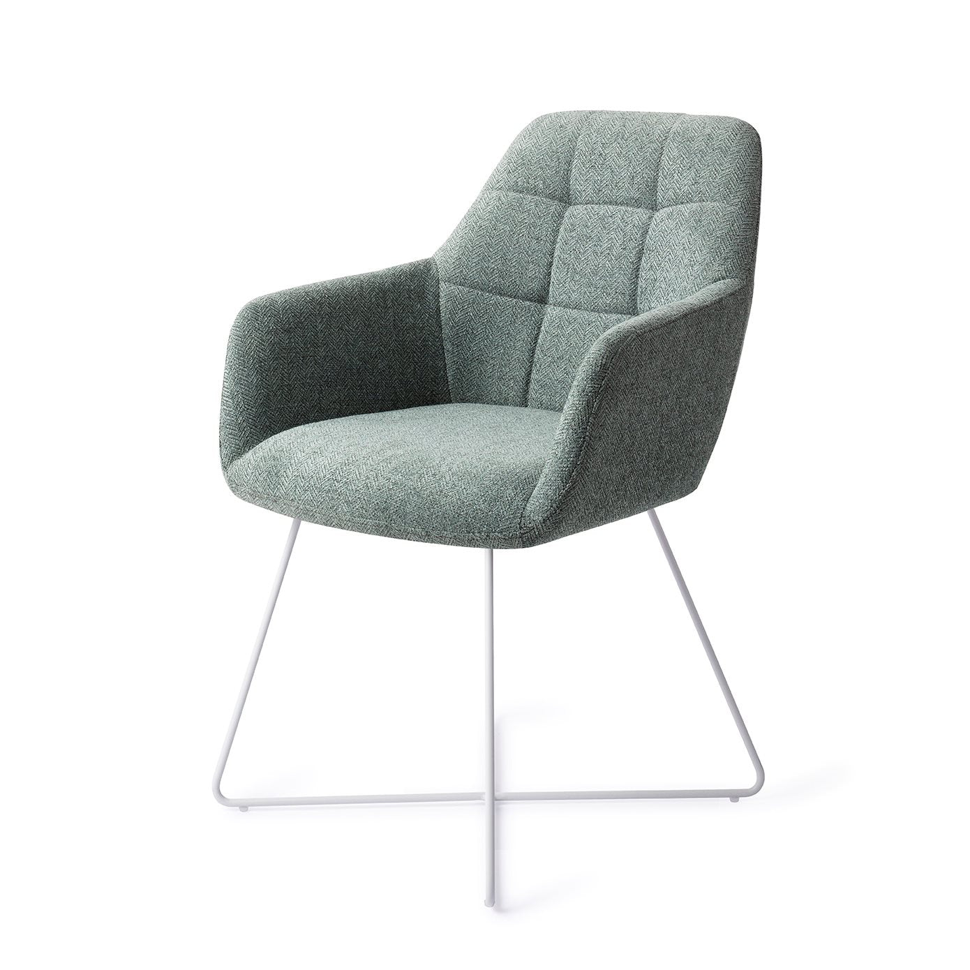 Noto Dining Chair Real Teal Cross White