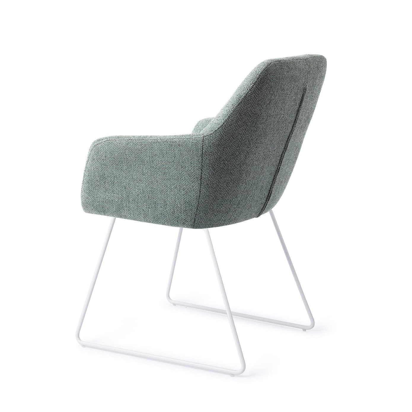 Noto Dining Chair Real Teal Slide White