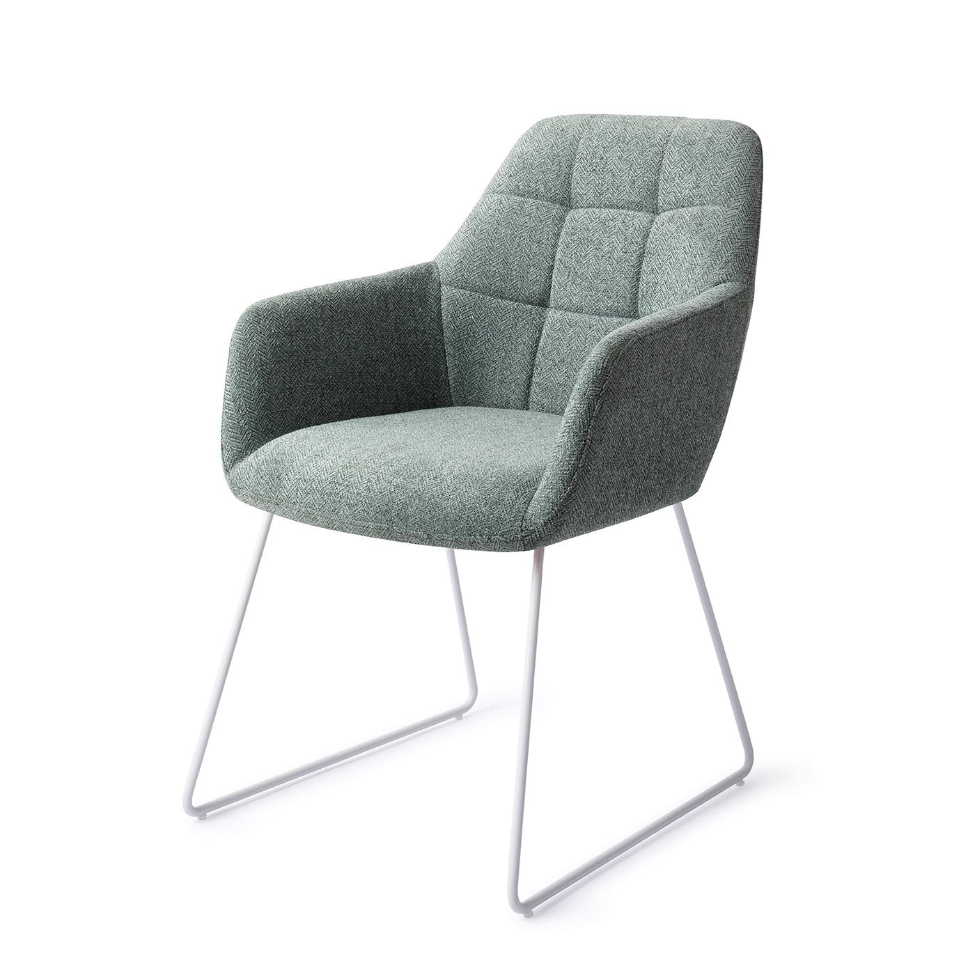 Noto Dining Chair Real Teal Slide White