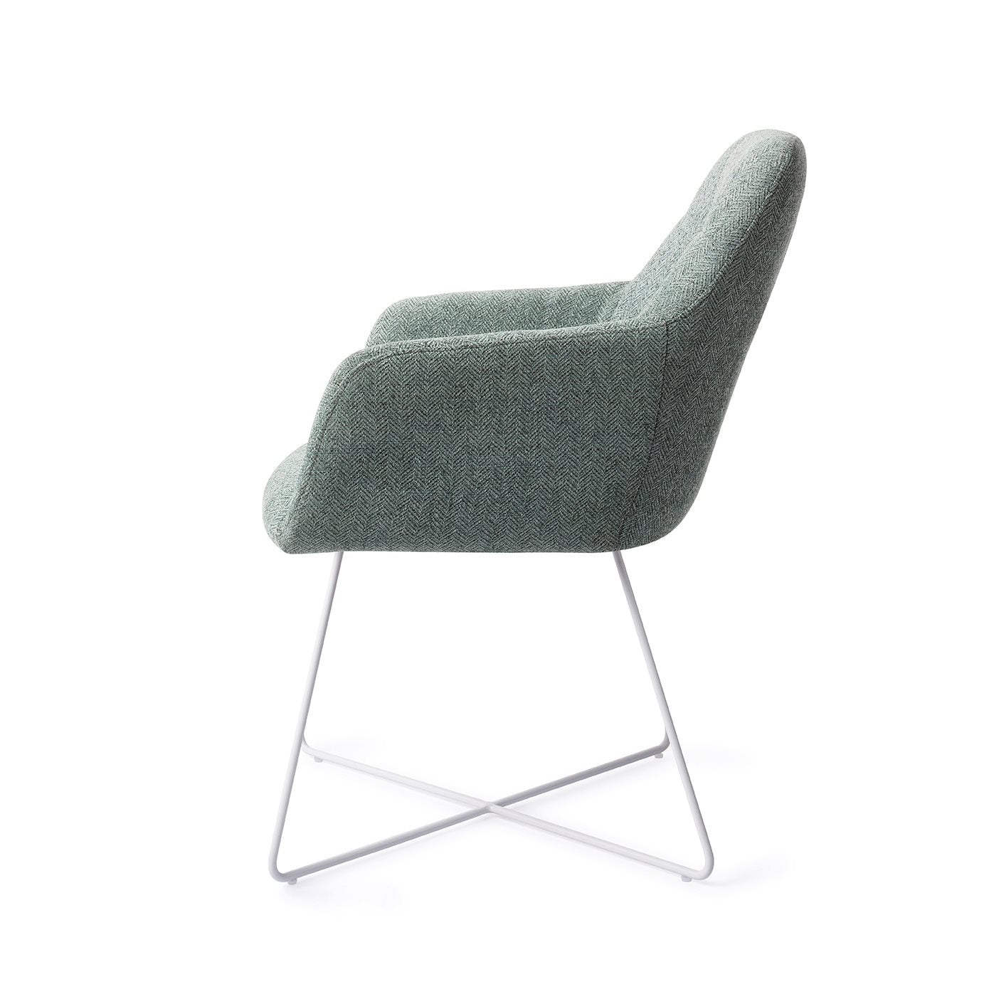 Noto Dining Chair Real Teal Cross White