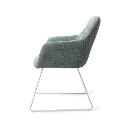 Noto Dining Chair Real Teal Slide White