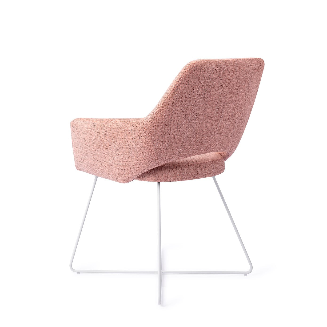 Yanai Dining Chair Pink Punch Cross White