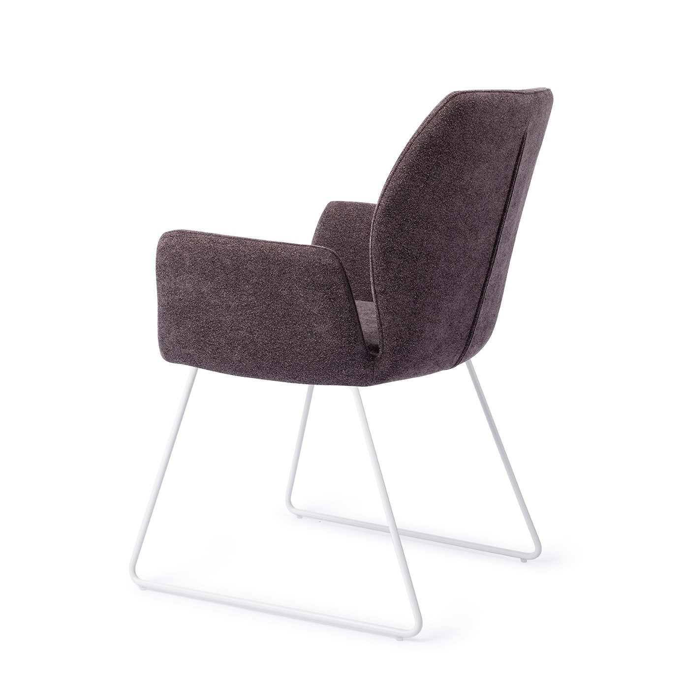 Misaki Dining Chair Almost Black Slide White