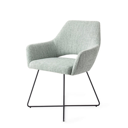 Yanai Dining Chair Soft Sage Cross Black