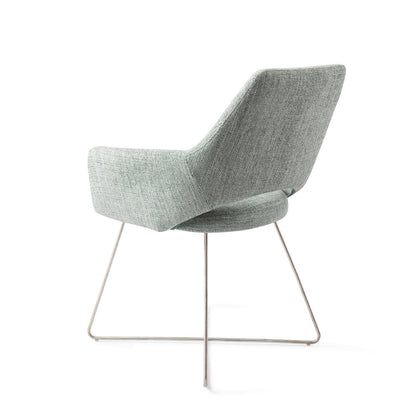 Yanai Dining Chair Soft Sage Cross Steel