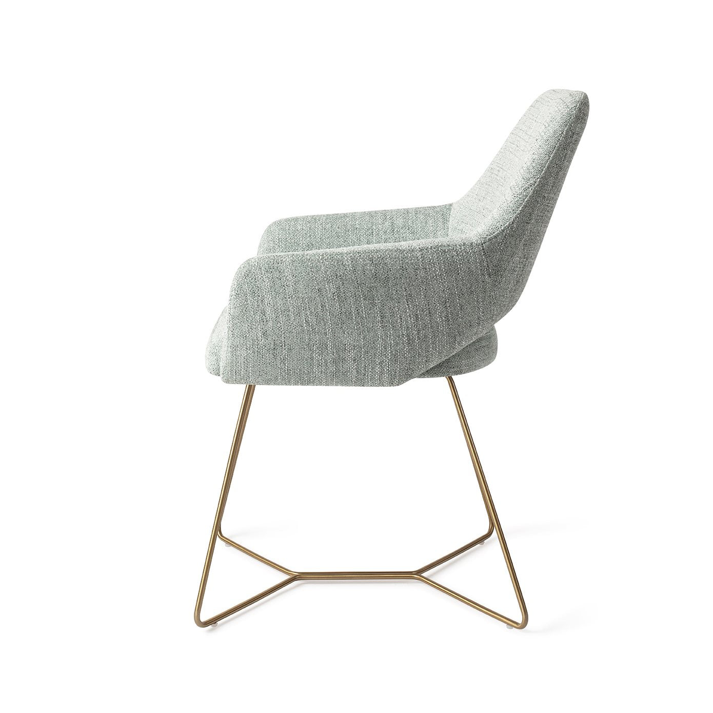 Yanai Dining Chair Soft Sage Beehive Gold