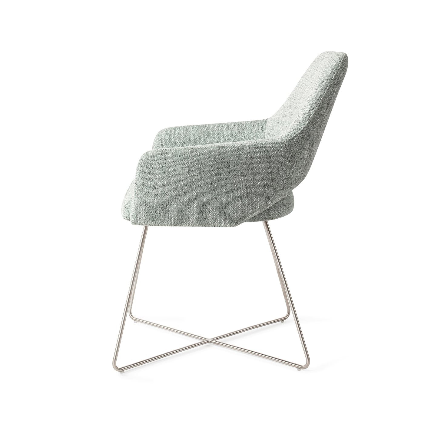 Yanai Dining Chair Soft Sage Cross Steel