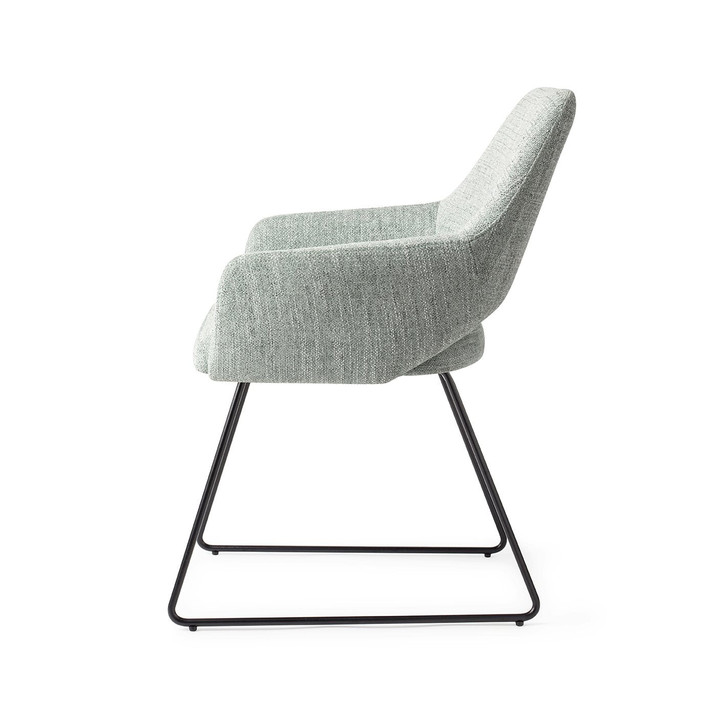 Yanai Dining Chair Soft Sage Slide Black