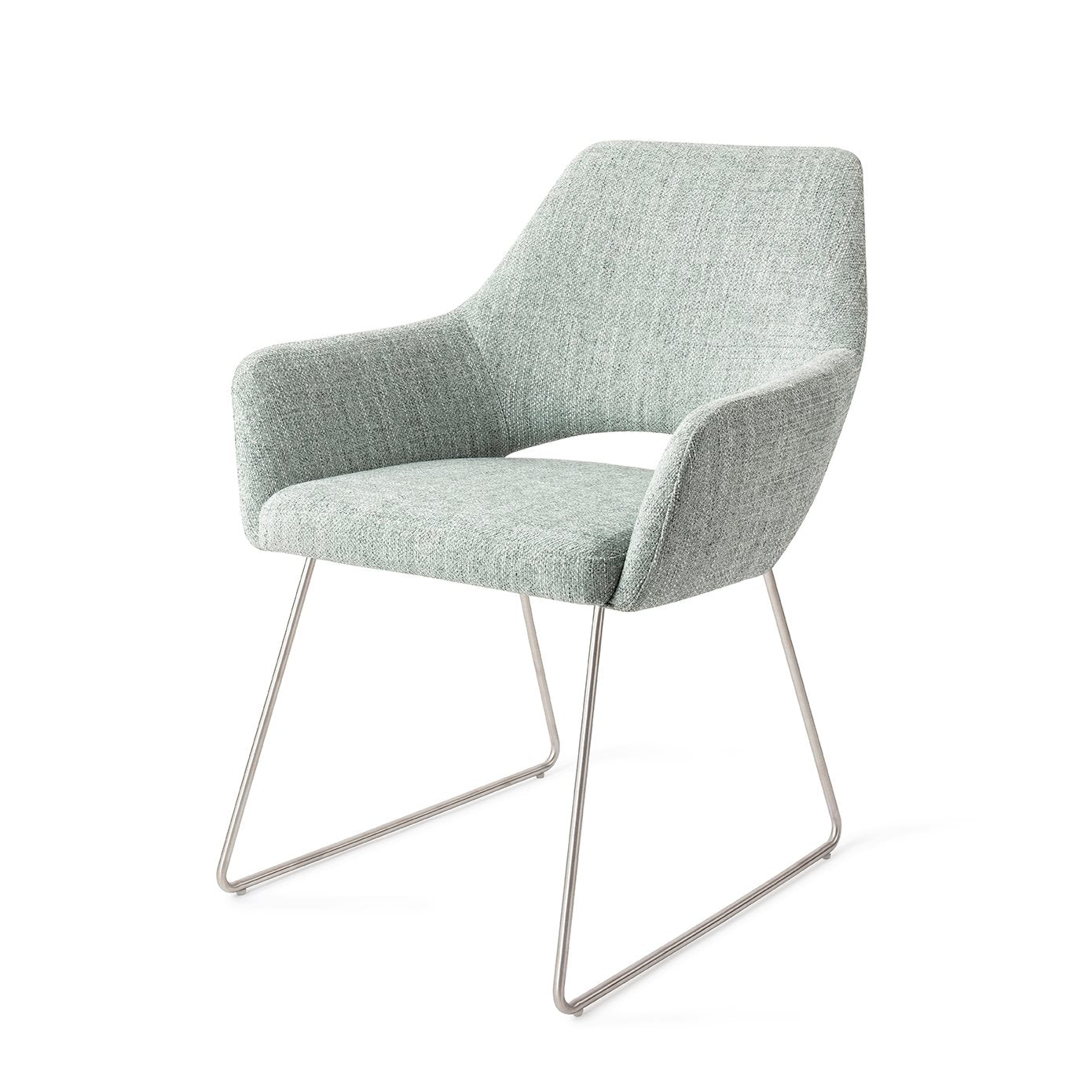 Yanai Dining Chair Soft Sage Slide Steel