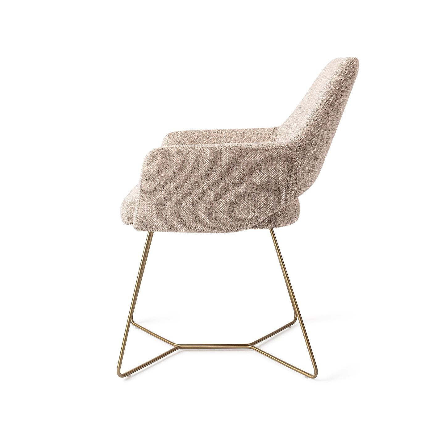 Yanai Dining Chair Biscuit Beach Beehive Gold