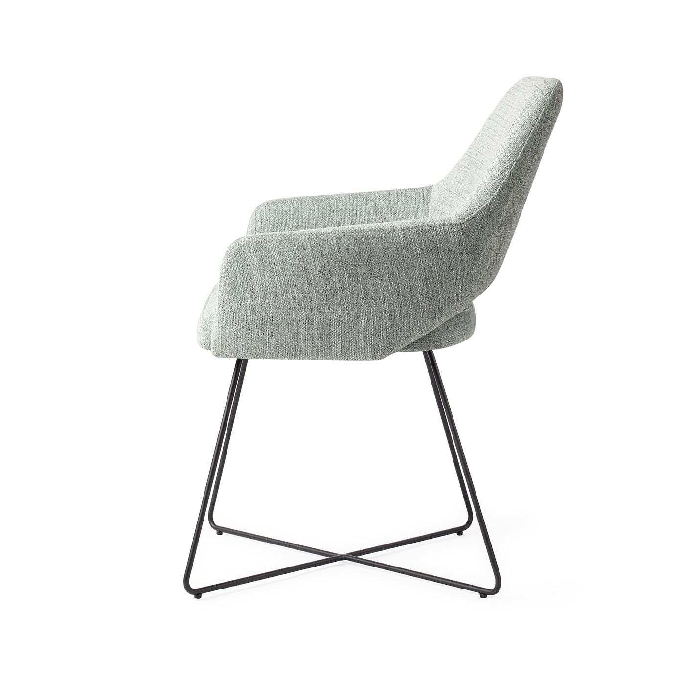 Yanai Dining Chair Soft Sage Cross Black