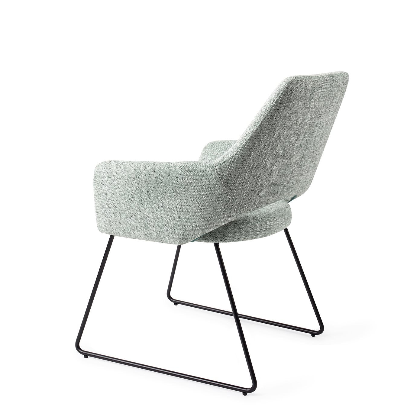 Yanai Dining Chair Soft Sage Slide Black