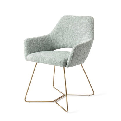 Yanai Dining Chair Soft Sage Beehive Gold