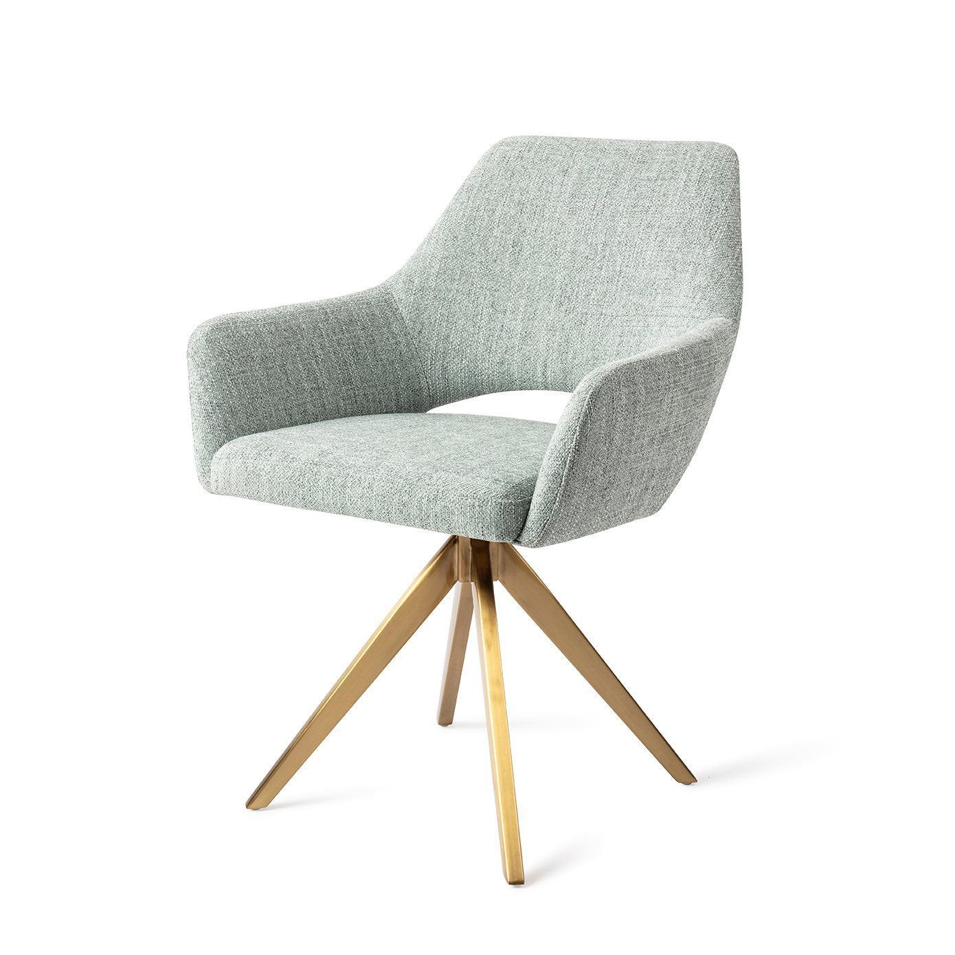 Yanai Dining Chair Soft Sage Turn Gold