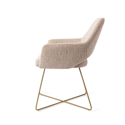 Yanai Dining Chair Biscuit Beach Cross Gold