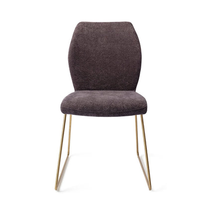 Ikata Dining Chair Almost Black Slide Gold