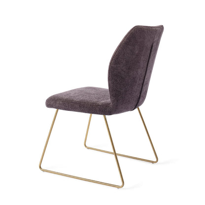 Ikata Dining Chair Almost Black Slide Gold