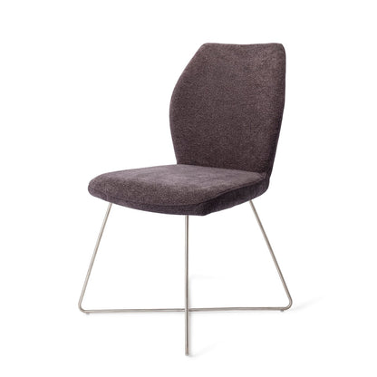 Ikata Dining Chair Almost Black Cross Steel