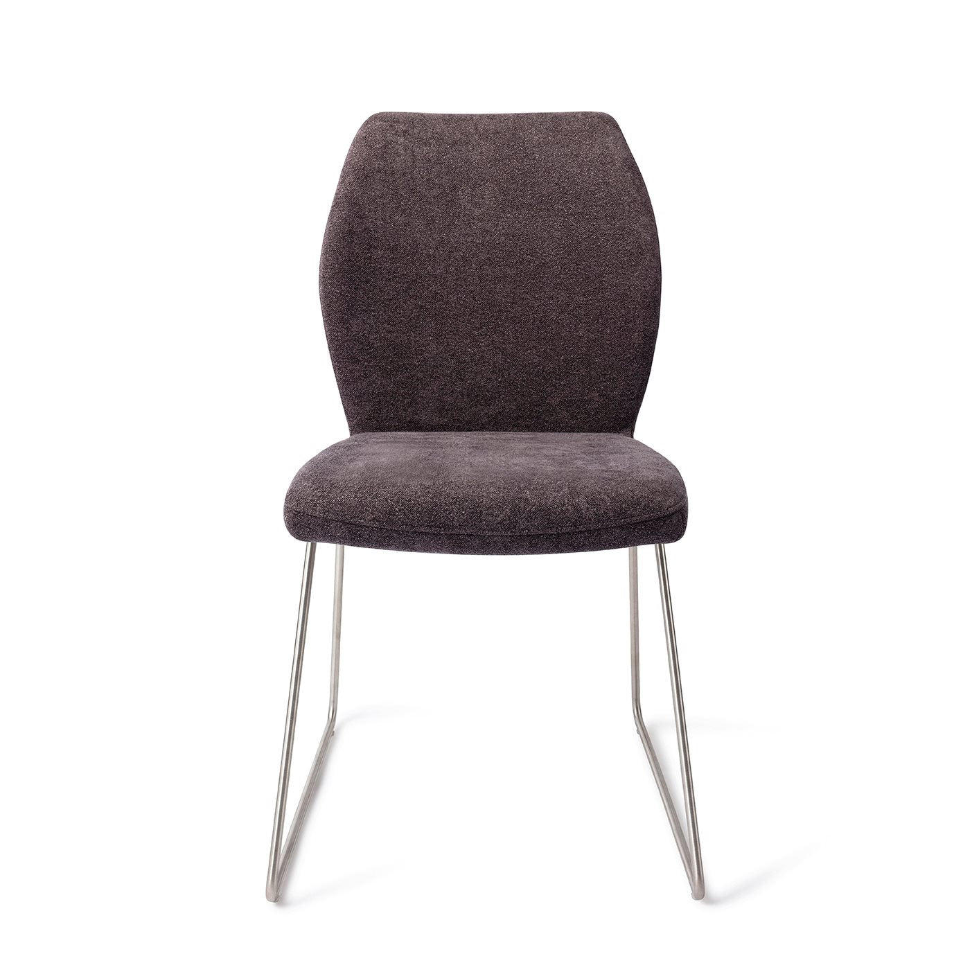 Ikata Dining Chair Almost Black Slide Steel