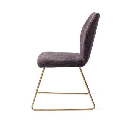 Ikata Dining Chair Almost Black Slide Gold