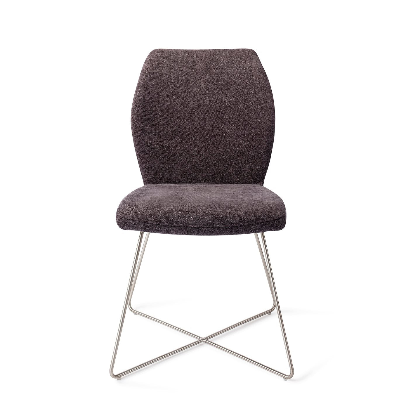 Ikata Dining Chair Almost Black Cross Steel