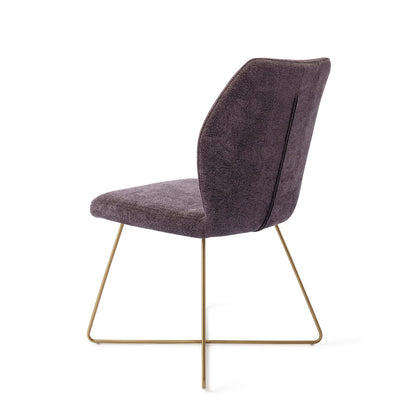 Ikata Dining Chair Almost Black Cross Gold