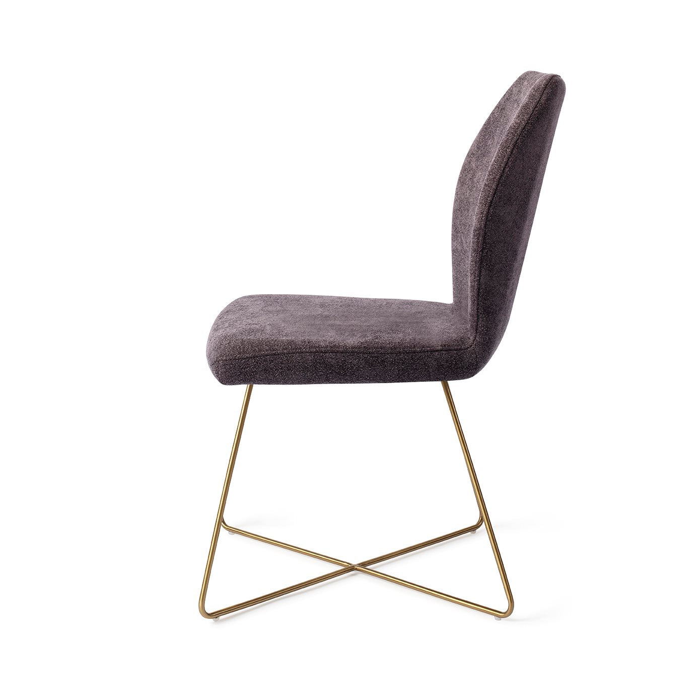 Ikata Dining Chair Almost Black Cross Gold