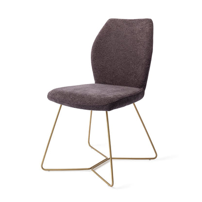 Ikata Dining Chair Almost Black Beehive Gold
