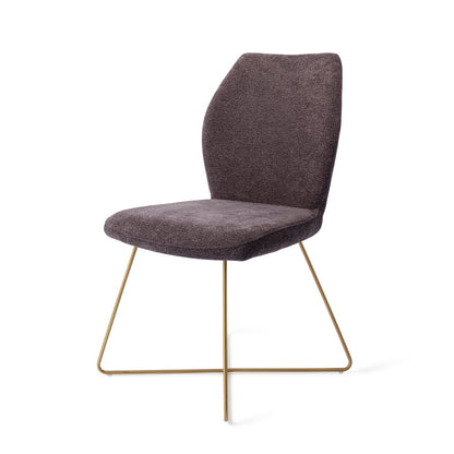 Ikata Dining Chair Almost Black Cross Gold