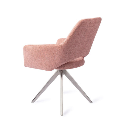 Yanai Dining Chair Pink Punch Turn Steel