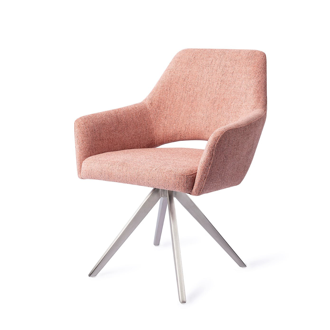 Yanai Dining Chair Pink Punch Turn Steel