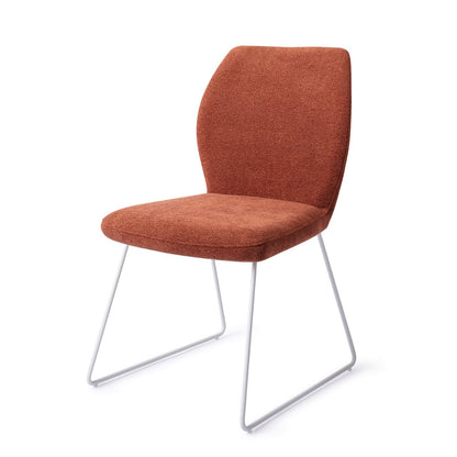 Ikata Dining Chair Cosy Copper Slide White