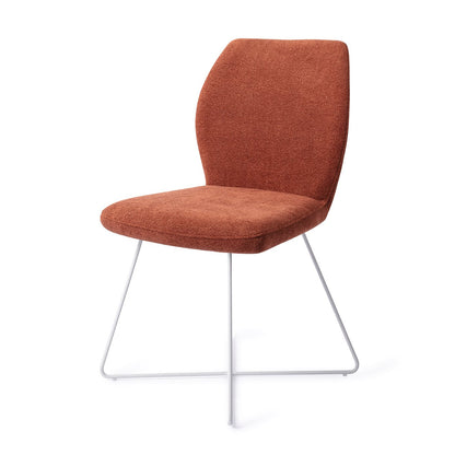 Ikata Dining Chair Cosy Copper Cross White