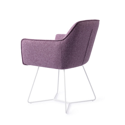 Hofu Dining Chair Violet Daisy Beehive White