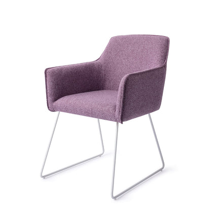 Hofu Dining Chair Violet Daisy Slide White